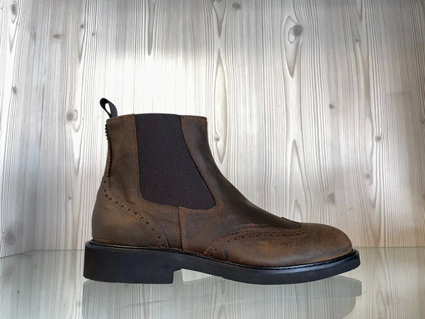 Jackal Milano stivaletti uomo Chelsea in pelle marrone