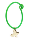 Rue des Mille - MONO ORECCHINO FARFALLA HOOP VERDE FLUO ORO18KT