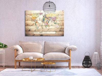 Quadri di sughero World Map: Wooden Oceans [Cork Map]