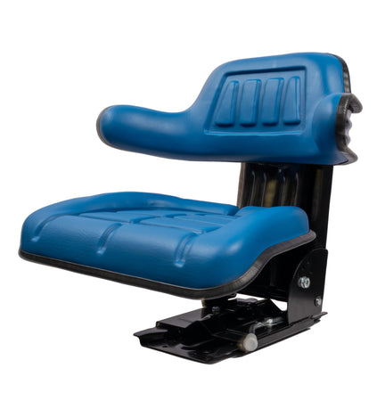 Sedile avvolgente in sky blu con sospensione meccanica