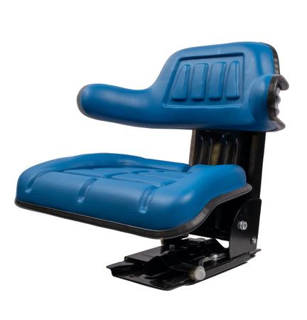 Sedile avvolgente in sky blu con sospensione meccanica