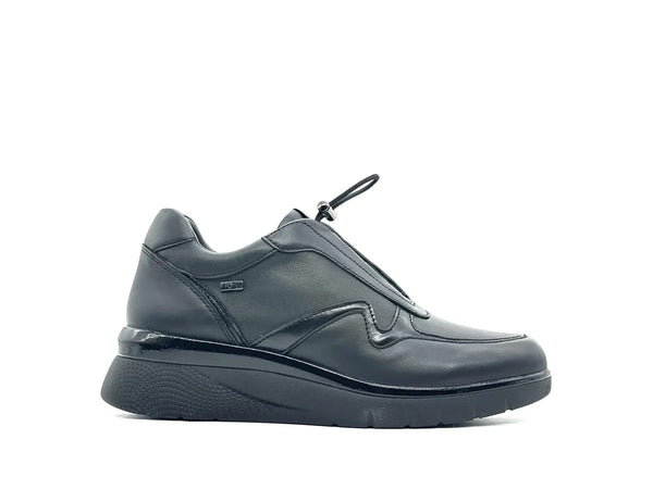 Stonefly sneaker donna pelle nera comfort suola ammortizzata casual