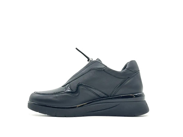 Stonefly sneaker donna pelle nera comfort suola ammortizzata casual