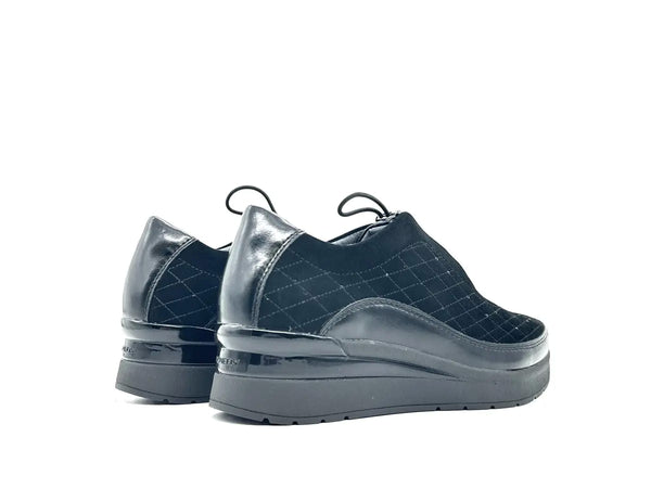 Stonefly sneaker donna pelle e tessuto nero comfort suola ammortizzata