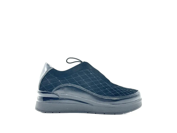 Stonefly sneaker donna pelle e tessuto nero comfort suola ammortizzata