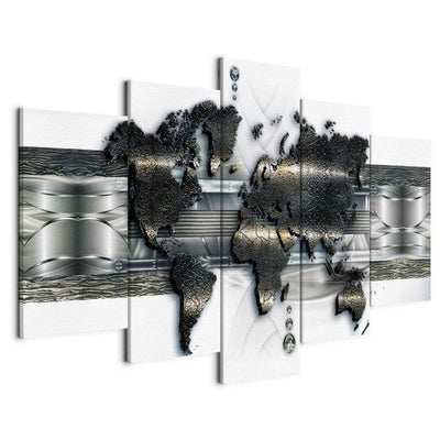 Quadro Mappa di mondo di metallo