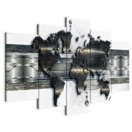 Quadro Mappa di mondo di metallo