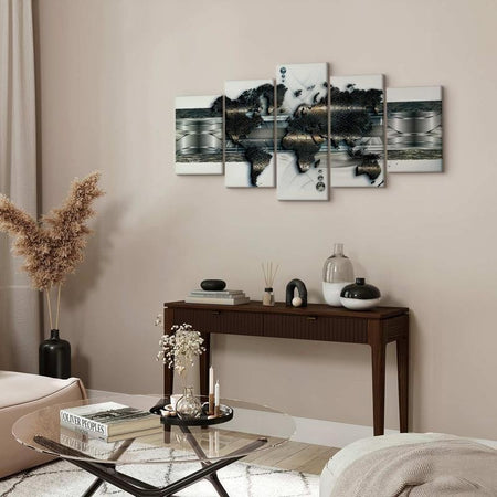 Quadro Mappa di mondo di metallo