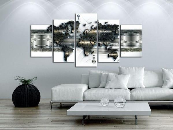 Quadro Mappa di mondo di metallo