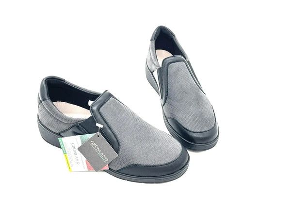 Grunland scarpa donna elasticizzata grigia con sottopiede in pelle estraibile