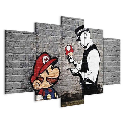 Quadro Super Mario Mushroom Cop (Banksy)