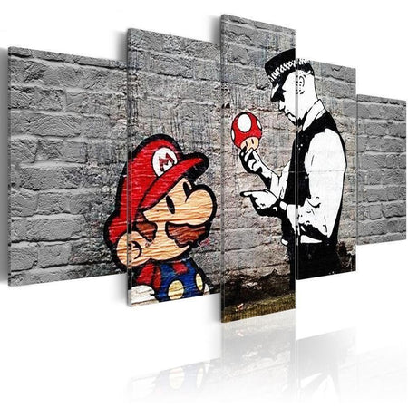 Quadro Super Mario Mushroom Cop (Banksy)
