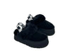 UGG ciabatte donna scamosciate nere foderate lana cinturino logo UGG