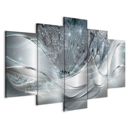 Quadro Sparkling Dandelions (5 Parts) Blue Wide