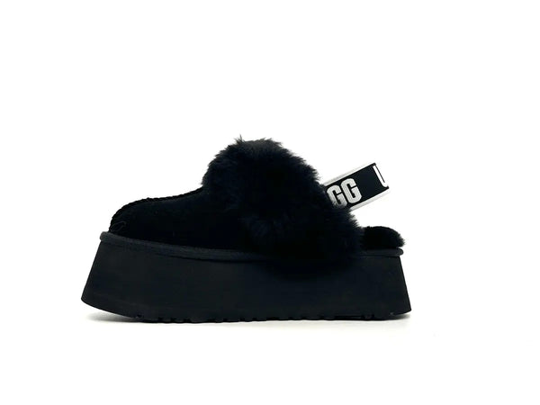 UGG ciabatte donna scamosciate nere foderate lana cinturino logo UGG