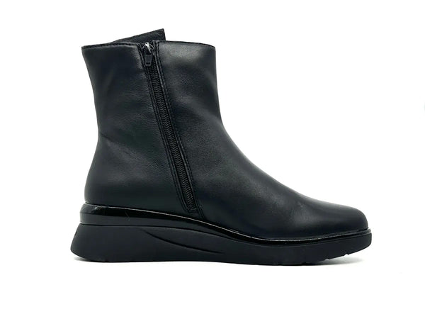 Stonefly stivaletti donna pelle nera doppia zip waterproof comfort