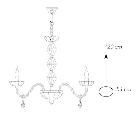 Lampadario Cristallo Finitura Cromata Gocce Trasperenti Classico E14