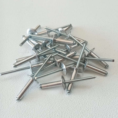 Rivetti alluminio / acciaio 4,8x20mm - 100pz testa larga modello a strappo