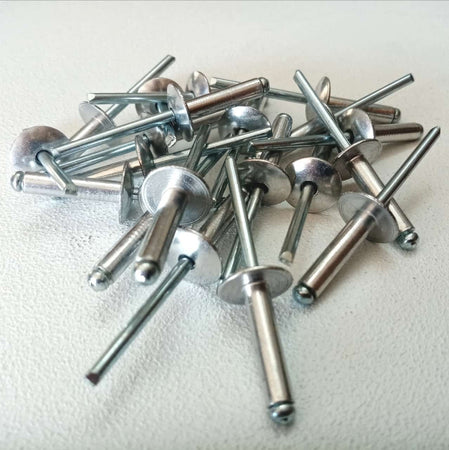 Rivetti alluminio / acciaio 4,8x20mm - 100pz testa larga modello a strappo