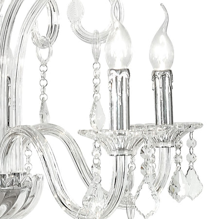 Lampadario Sospeso Vetro Pendagli Cristallo K9 Classico E14