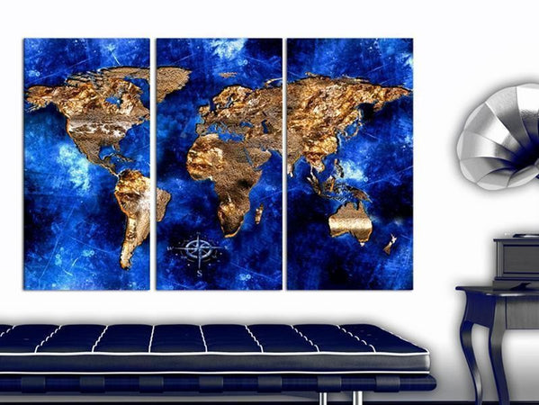 Quadri di sughero Golden Continents [Cork Map]