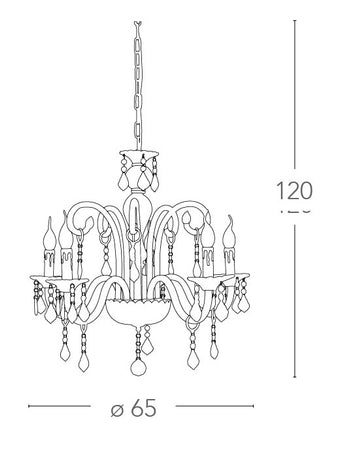 Lampadario Sospeso Vetro Pendagli Cristallo K9 Classico E14