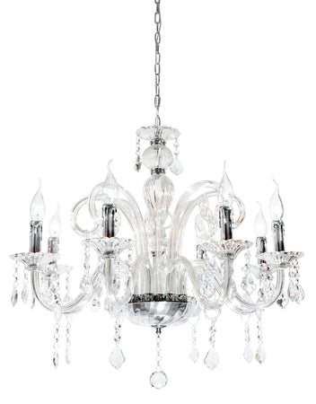 Lampadario a Sospensione Pendagli Cristallo K9 struttura Vetro Classico E14