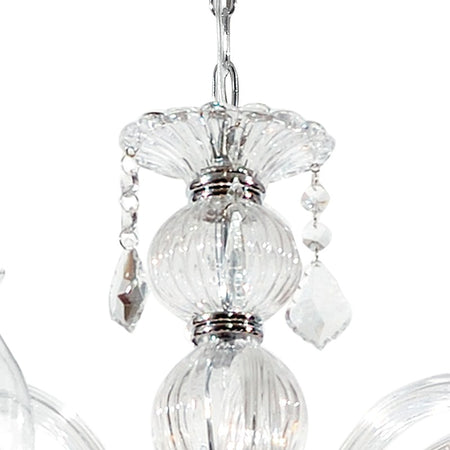 Lampadario a Sospensione Pendagli Cristallo K9 struttura Vetro Classico E14