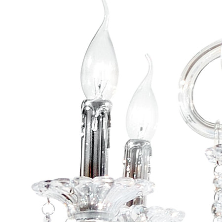 Lampadario a Sospensione Pendagli Cristallo K9 struttura Vetro Classico E14