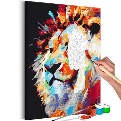 Quadro fai da te Portrait of a Colourful Lion