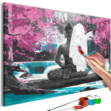 Quadro fai da te Buddha and Waterfall