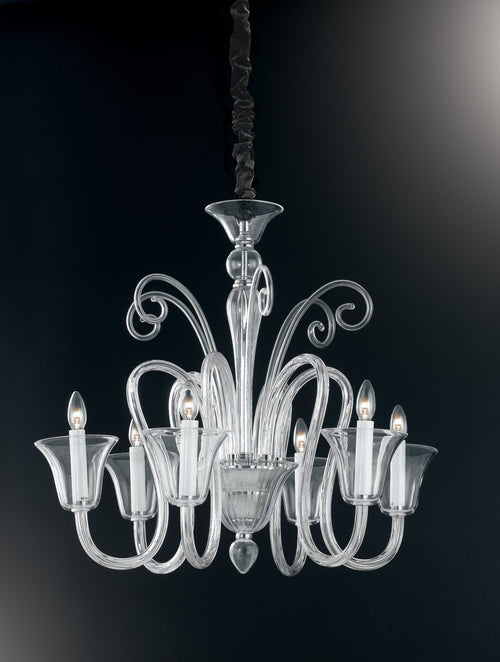 Lampadario a Sospensione Vetro Ultra Trasparente Classico E14