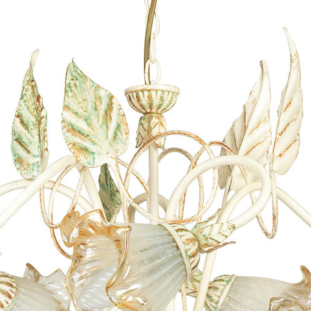 Lampadario Sospeso Decoro a Mano Metallo Vetro Classico Interno E14