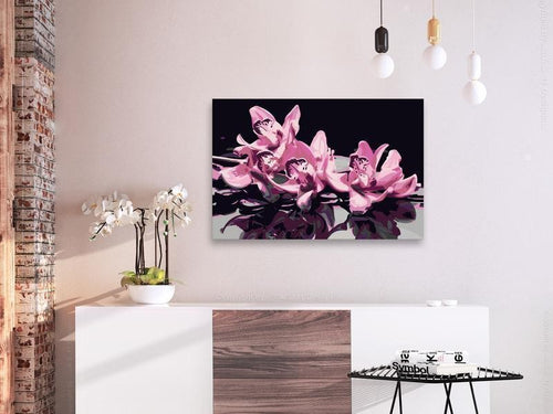 Quadro fai da te Orchidea Rosa (sfondo nero)