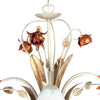 Lampadario Sospeso Rose Metallo Bianco Rosso diffusori Vetro Classico E14