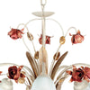 Lampadario a Sospensione Classico Rose Metallo Bianco Rosso diffusori Vetro E14