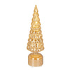 Albero decorativo in vetro color oro con luci Led a batteria per decorazione natalizie