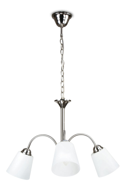 Lampadario sospeso dal design classico color nickel 40 watt E14