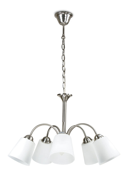 Lampadario color nickel dalla linea semplice ma elegante 40 watt E14