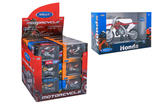 Welly Moto Cross Scala 1:18 12 Assortimenti