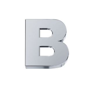 ELEMENTS - Elemento Lettera B In Oro Bianco