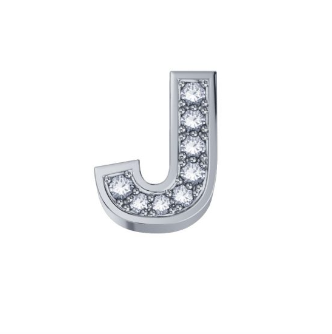 ELEMENTS - Lettera J In Oro Bianco E Diamanti