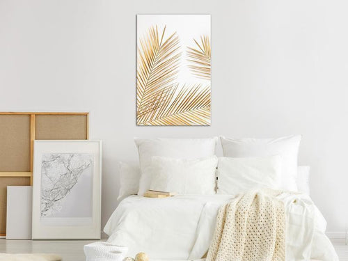 Quadro - Golden Palm Leaves (1 Part) Vertical
