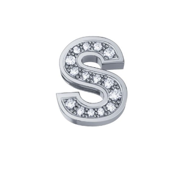 Elements Elemento lettera s in oro bianco e diamanti