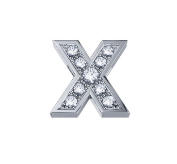 Elements Elemento lettera x in oro bianco e diamanti