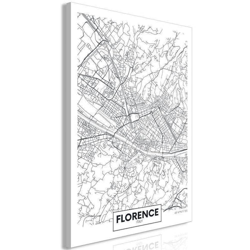 Quadro - Florence Map (1 Part) Vertical