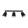 Plafoniera A Faretti 3 Luci Prism Con Coni In Acciaio Nero E Bianco Interno