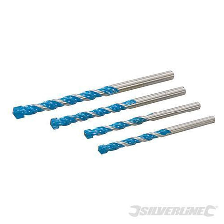 Set di punte da trapano per fori n tungsteno da 5-8 mm Silverline 4pz - Eternal Brico