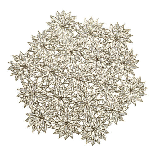 Tovaglietta tonda con foglie decorazione natalizia da 38 cm