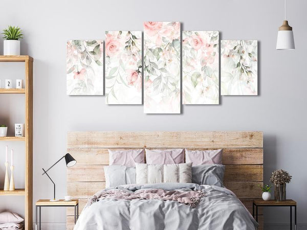 Quadro - Waterfall of Roses (5 Parts) Wide - First Variant